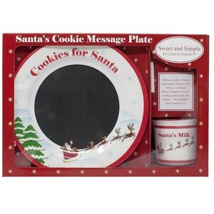 Sweet and Simple Santa's Message Chalkboard Plate & Cup Set 🎅